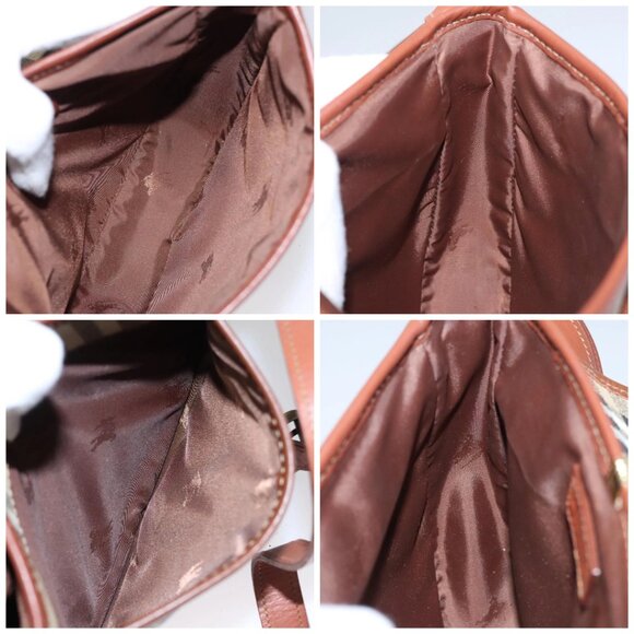 Burberrys Nova Check Shoulder Bag PVC Leather Beige Auth 110021 - Picture 14 of 16